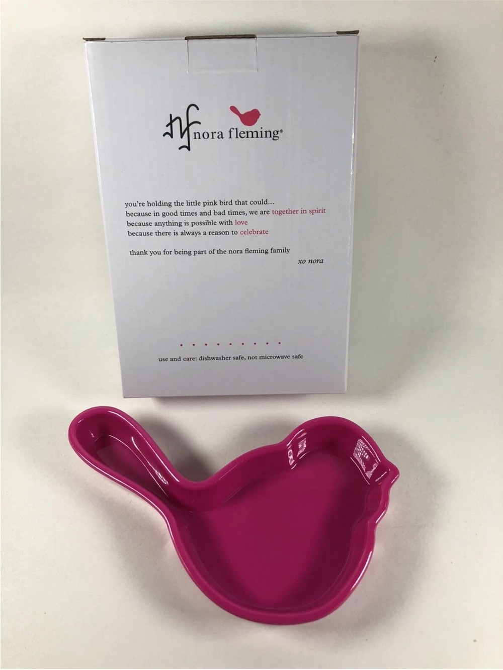 ๐ชท Nora Fleming Melamine Pink Bird Dish NF01 Limited Edition NIB